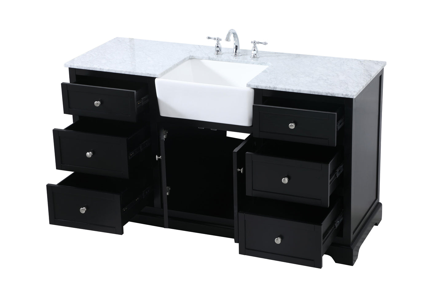 60 inch Single Bathroom Vanity in Black