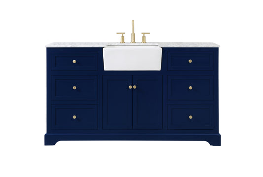 60 inch Single Bathroom Vanity in Blue