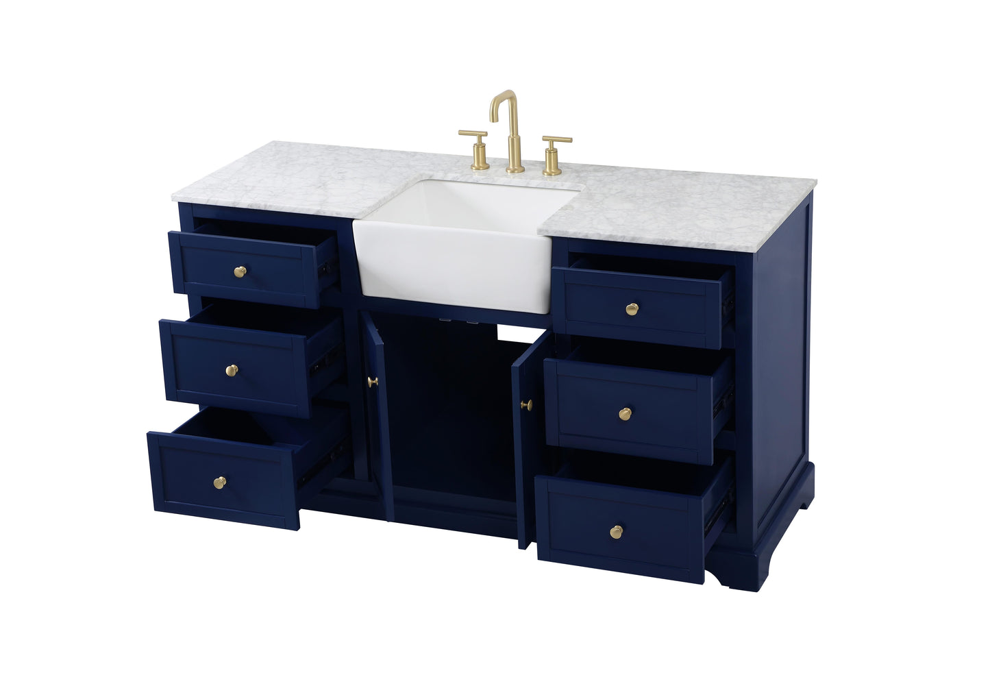 60 inch Single Bathroom Vanity in Blue