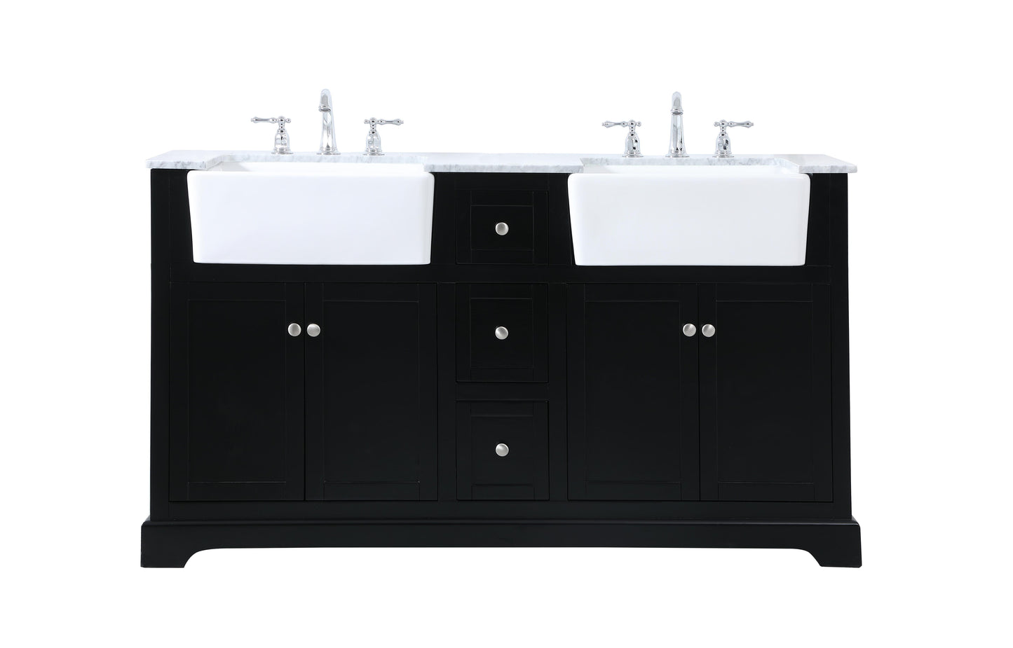 60 inch Double Bathroom Vanity in Black