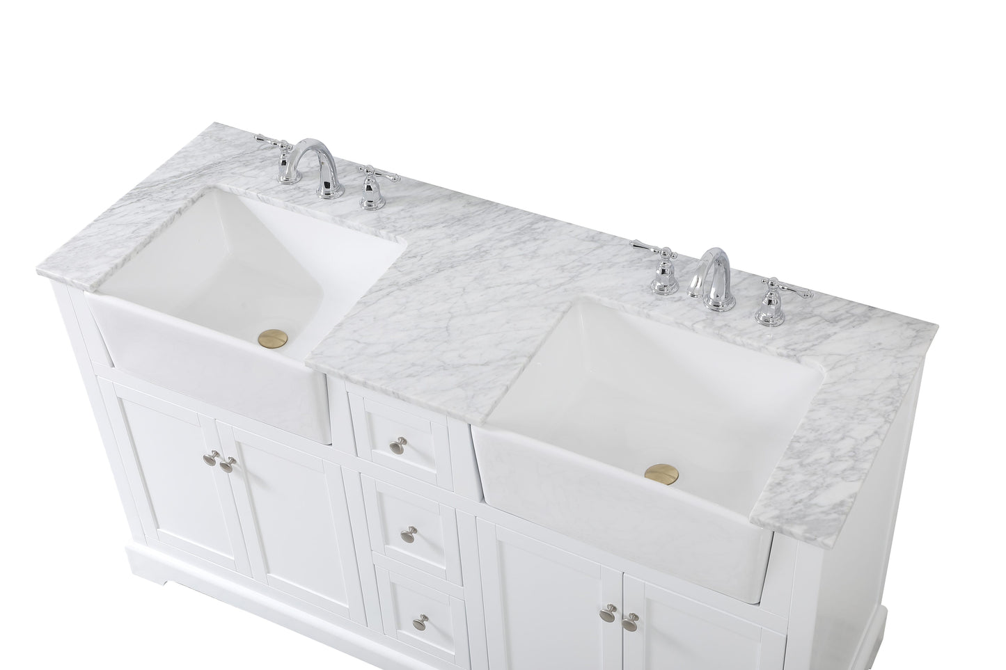 60 inch Double Bathroom Vanity in White