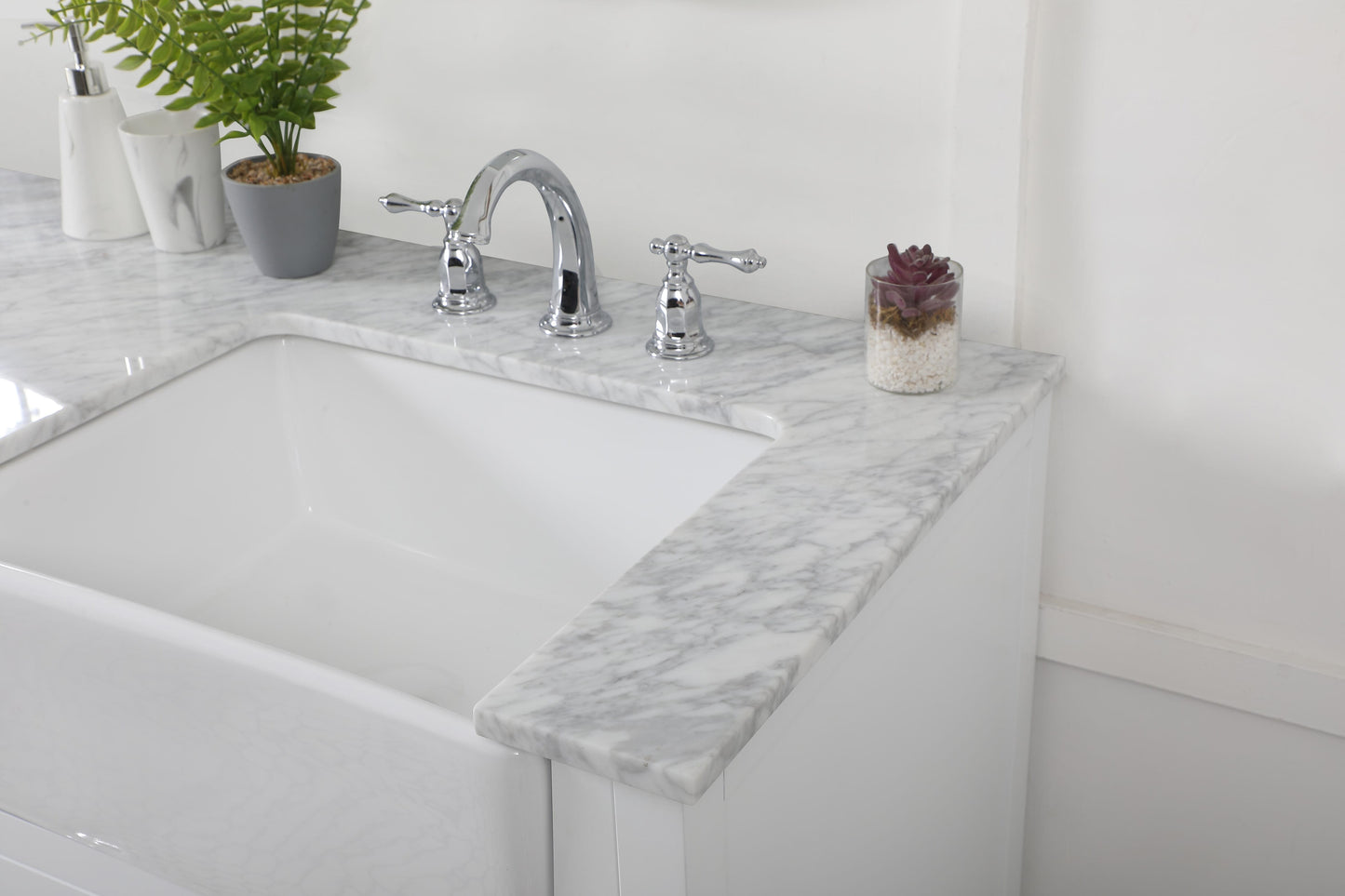 60 inch Double Bathroom Vanity in White