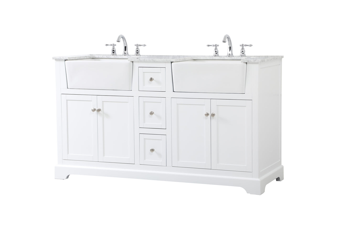 60 inch Double Bathroom Vanity in White