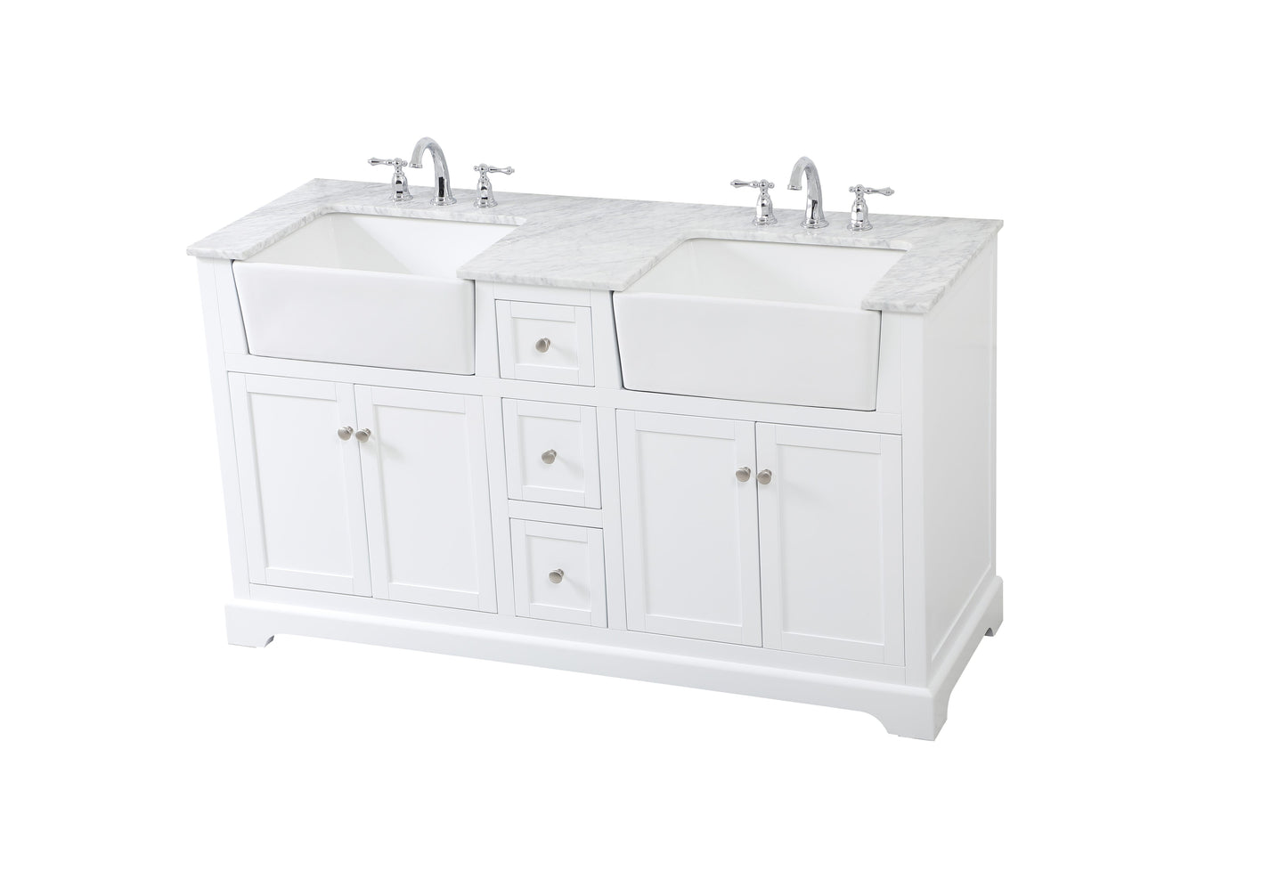 60 inch Double Bathroom Vanity in White