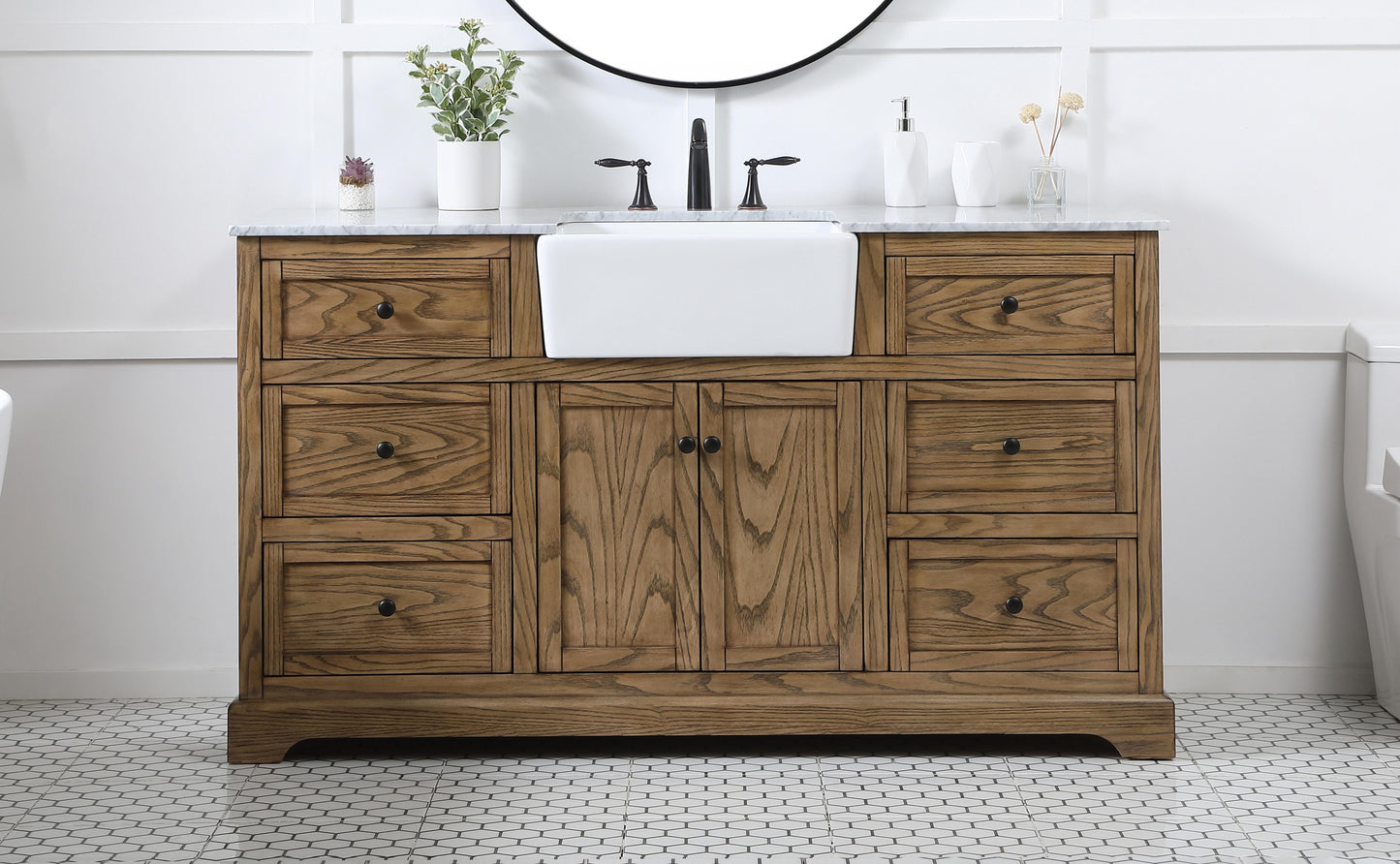 60 inch Single Bathroom Vanity in Driftwood - BC4606035DW