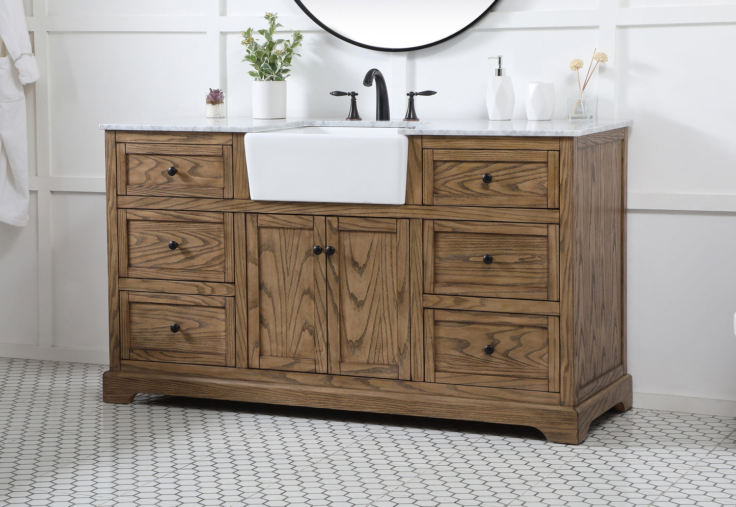 60 inch Single Bathroom Vanity in Driftwood - BC4606035DW