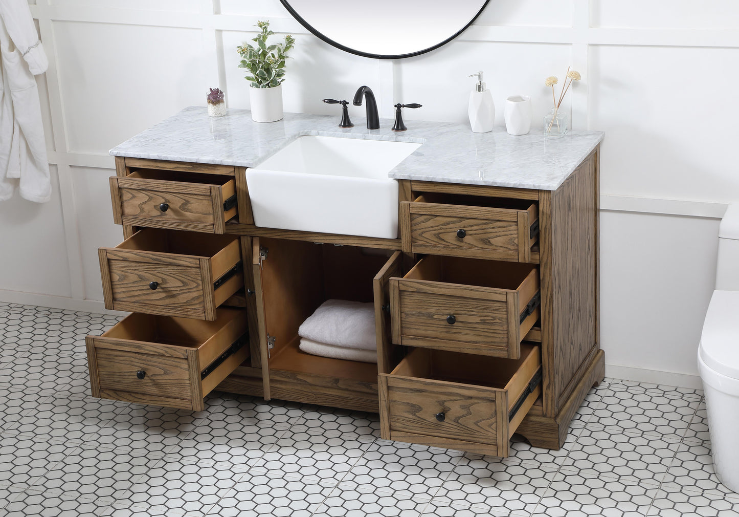 60 inch Single Bathroom Vanity in Driftwood - BC4606035DW