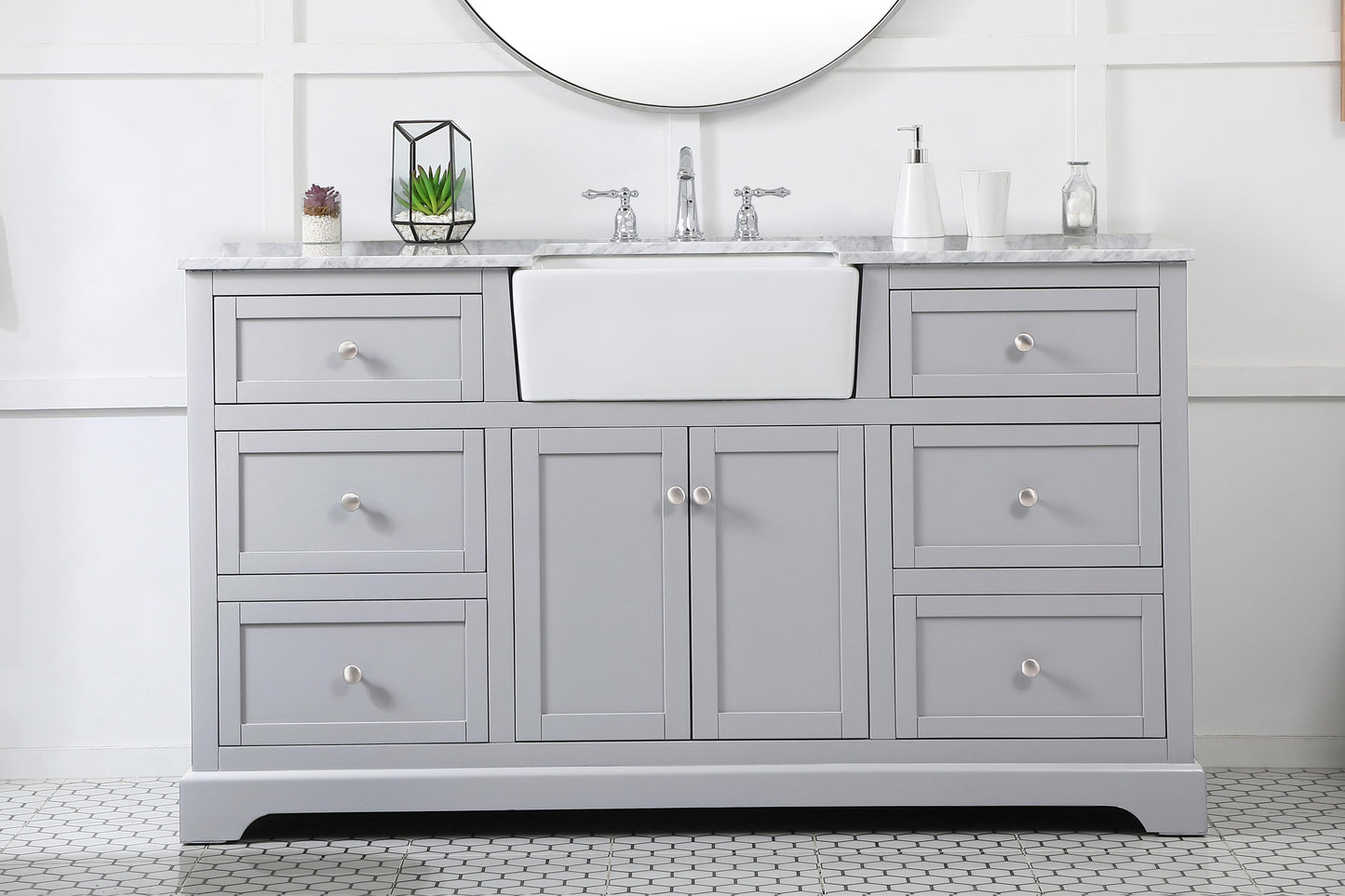 60 inch Single Bathroom Vanity in Grey