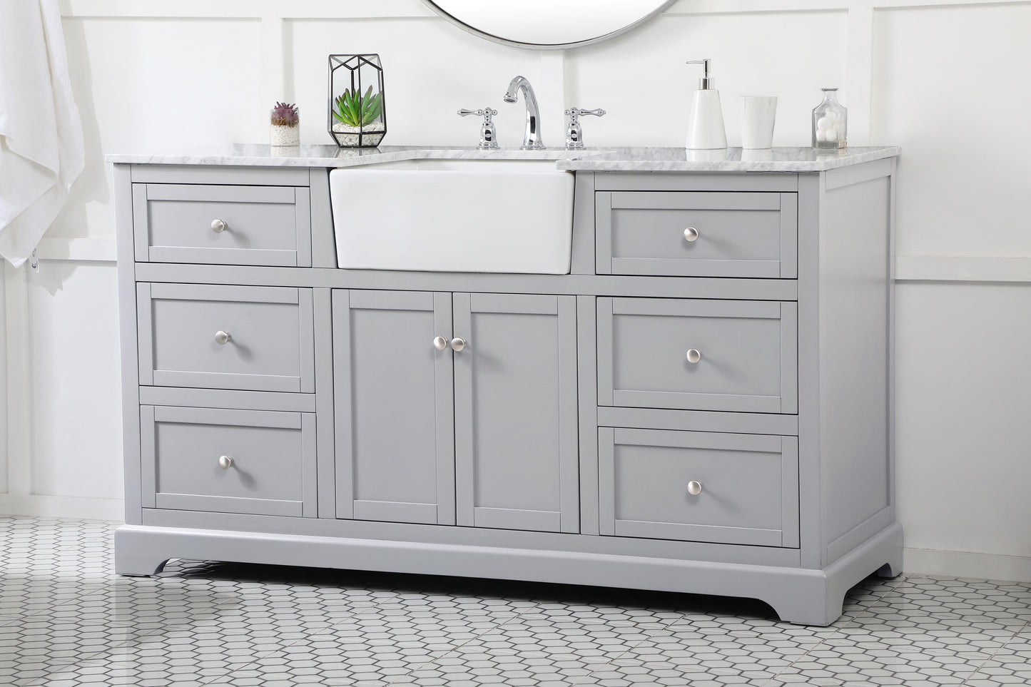 60 inch Single Bathroom Vanity in Grey