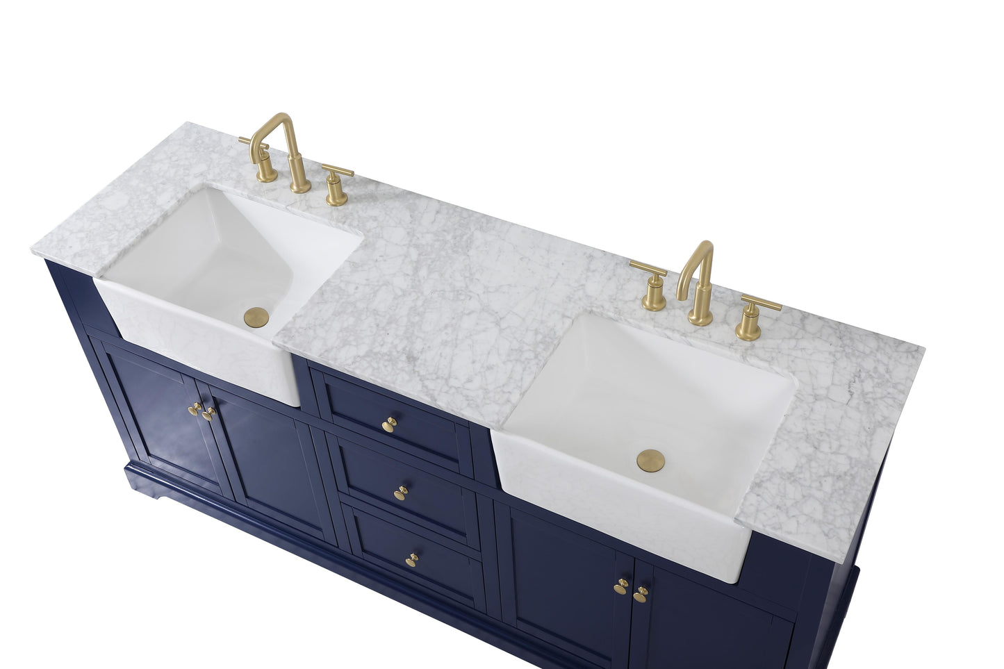 72 inch Double Bathroom Vanity in Blue