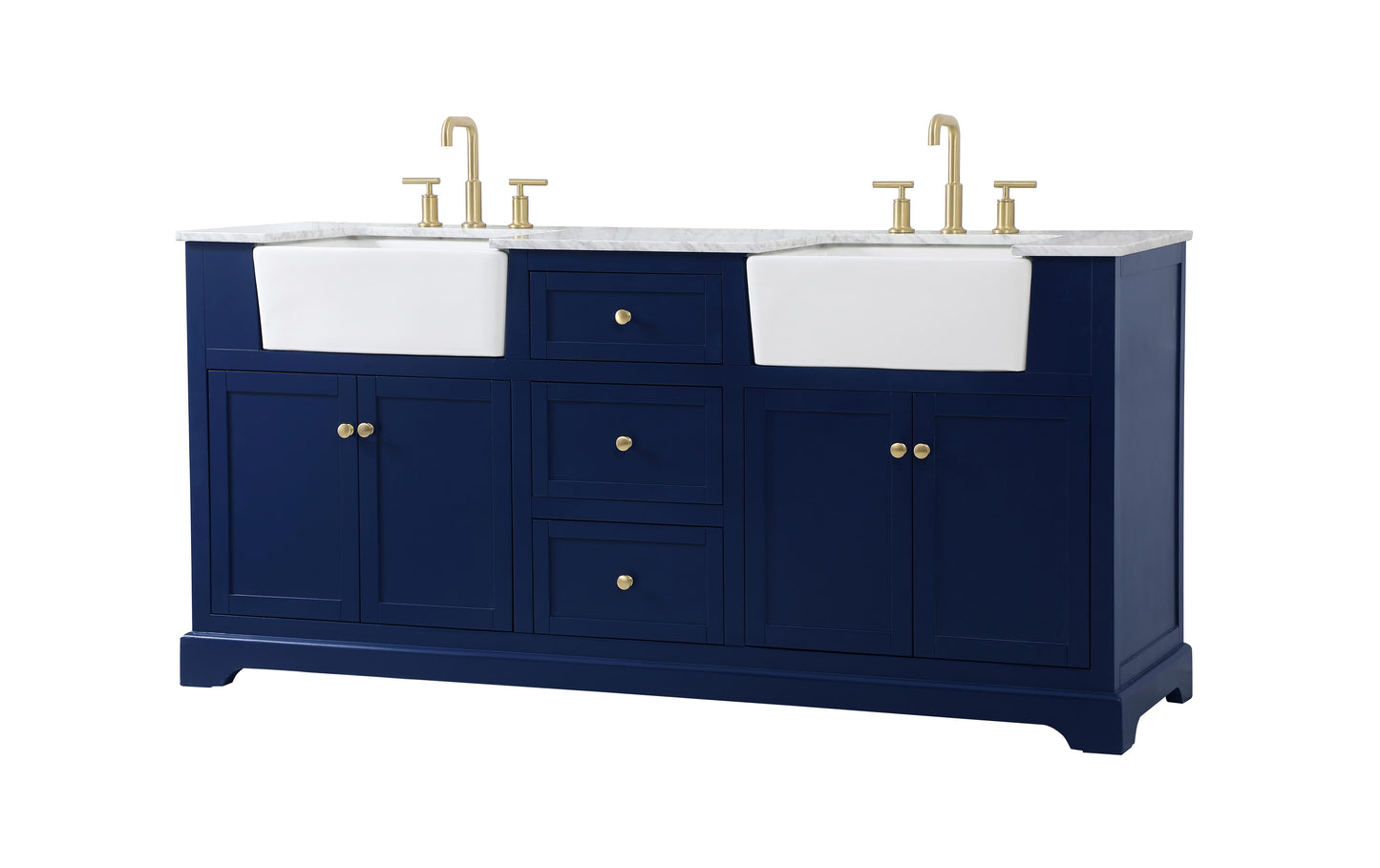 72 inch Double Bathroom Vanity in Blue