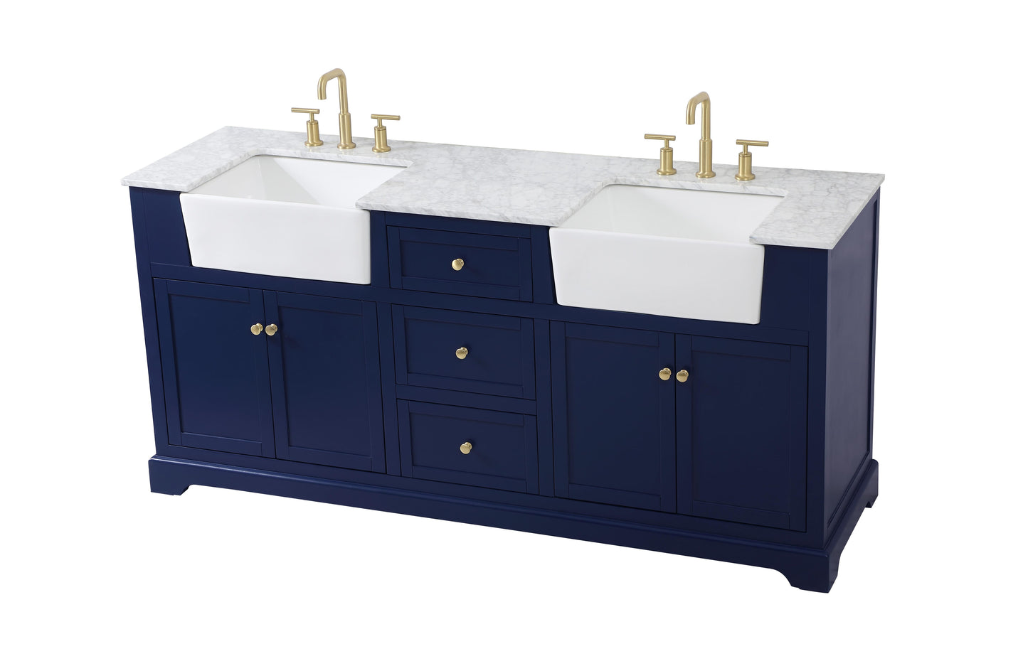 72 inch Double Bathroom Vanity in Blue