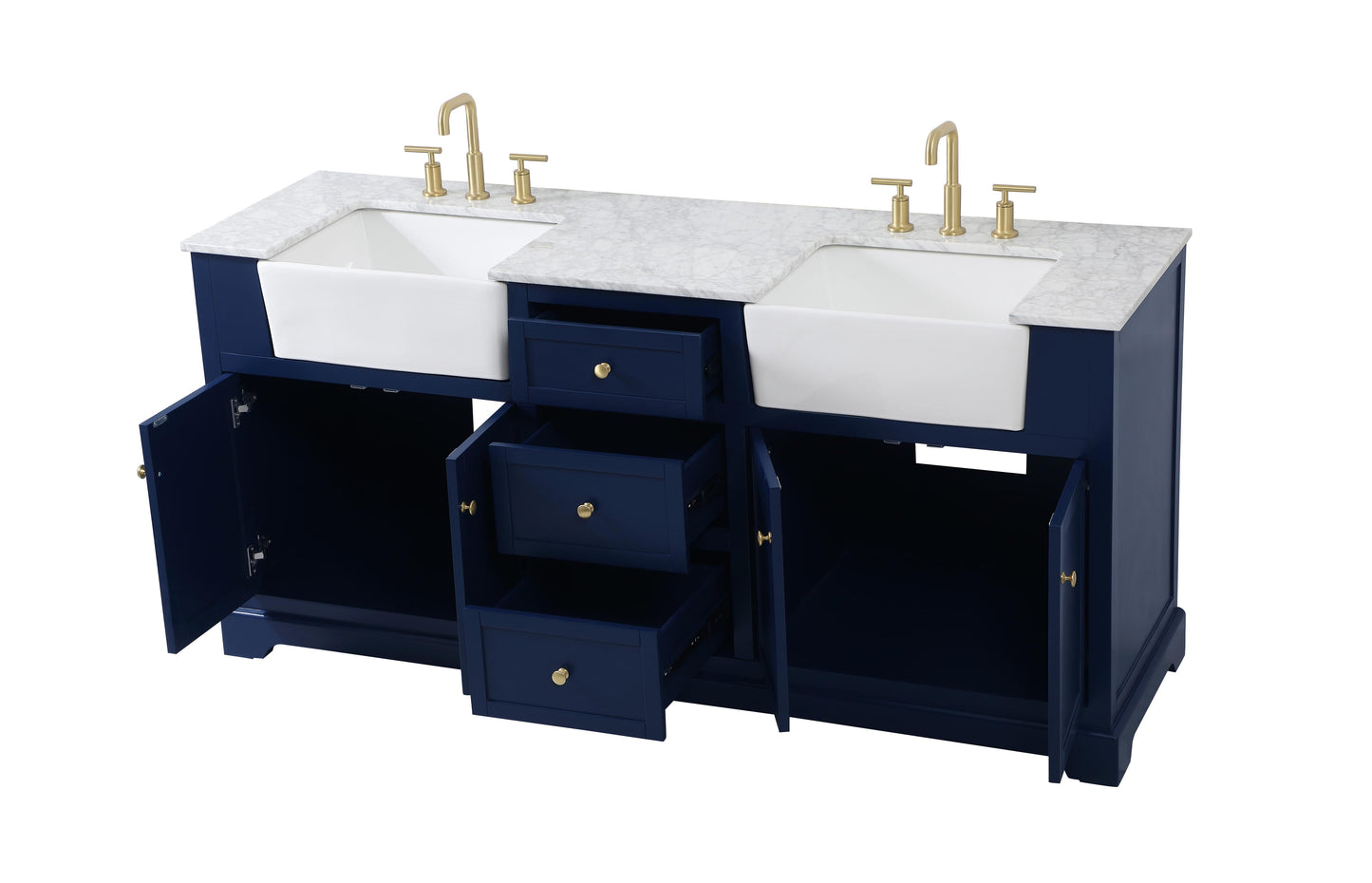 72 inch Double Bathroom Vanity in Blue