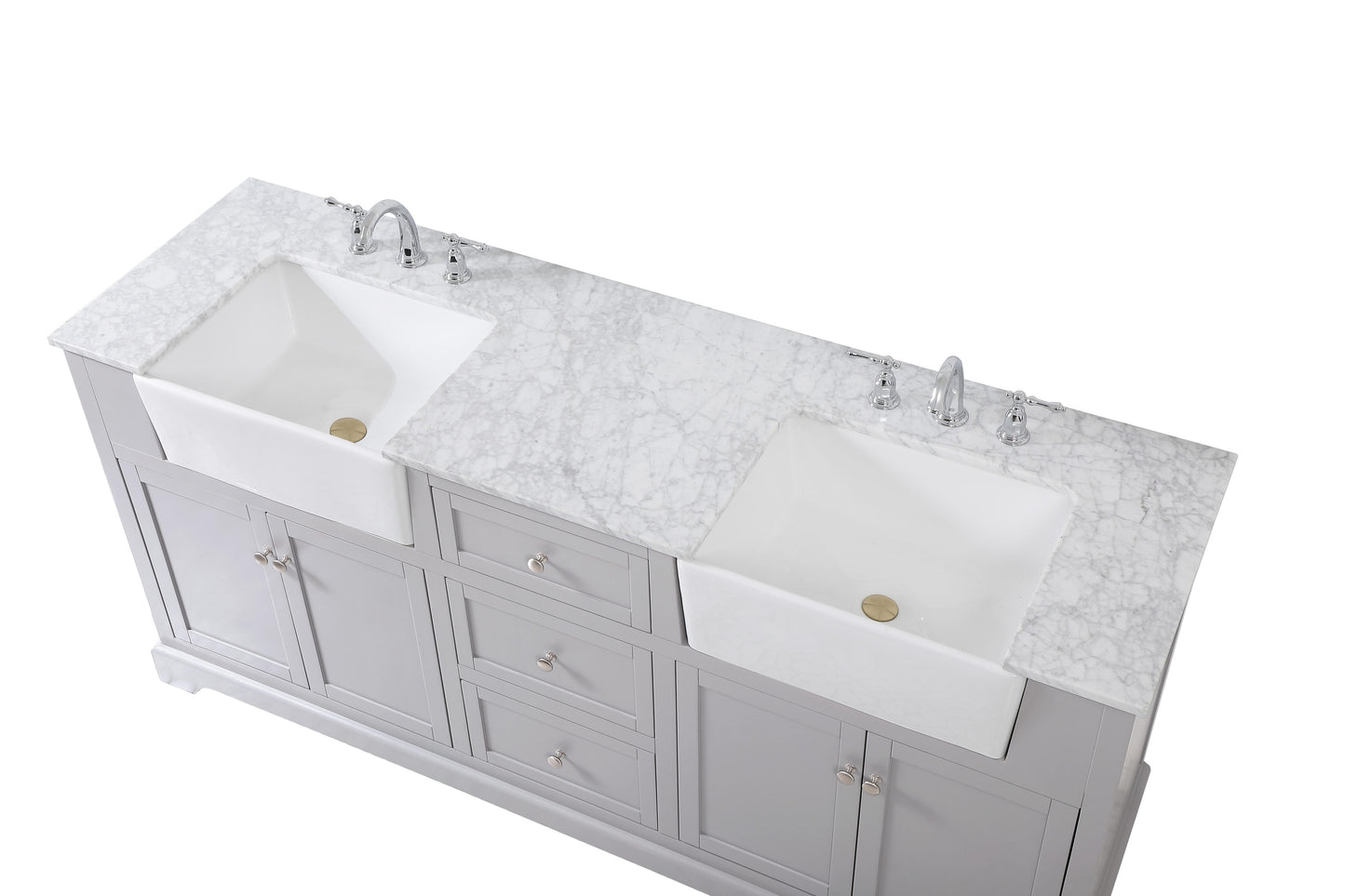 72 inch Double Bathroom Vanity in Grey