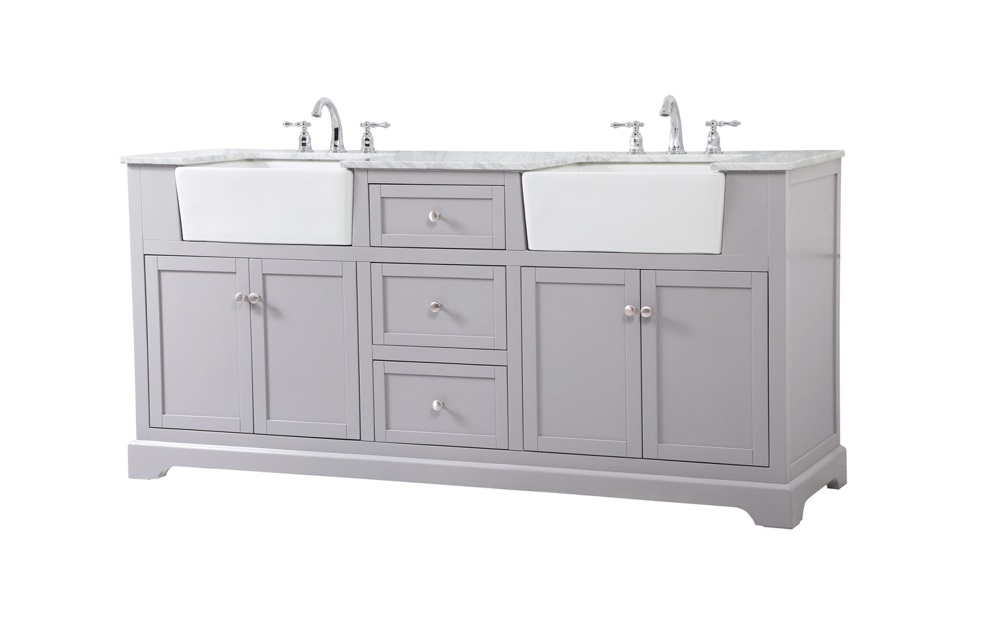 72 inch Double Bathroom Vanity in Grey