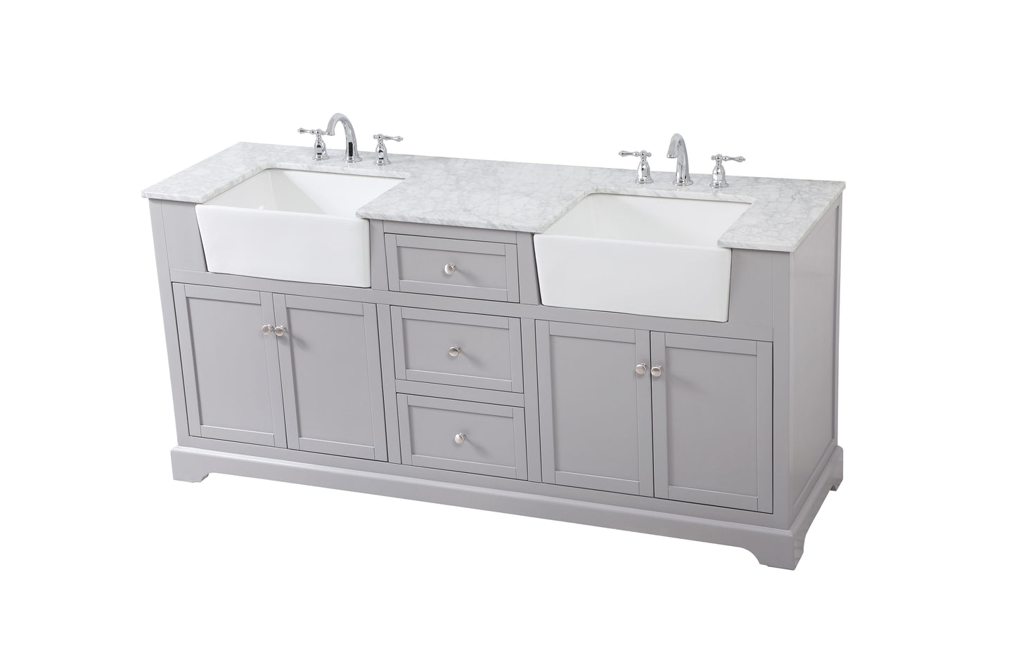 72 inch Double Bathroom Vanity in Grey