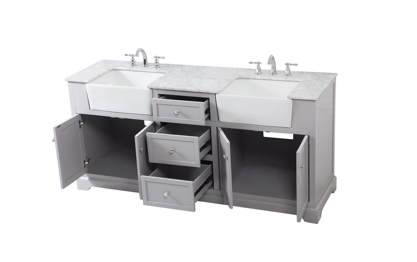 72 inch Double Bathroom Vanity in Grey