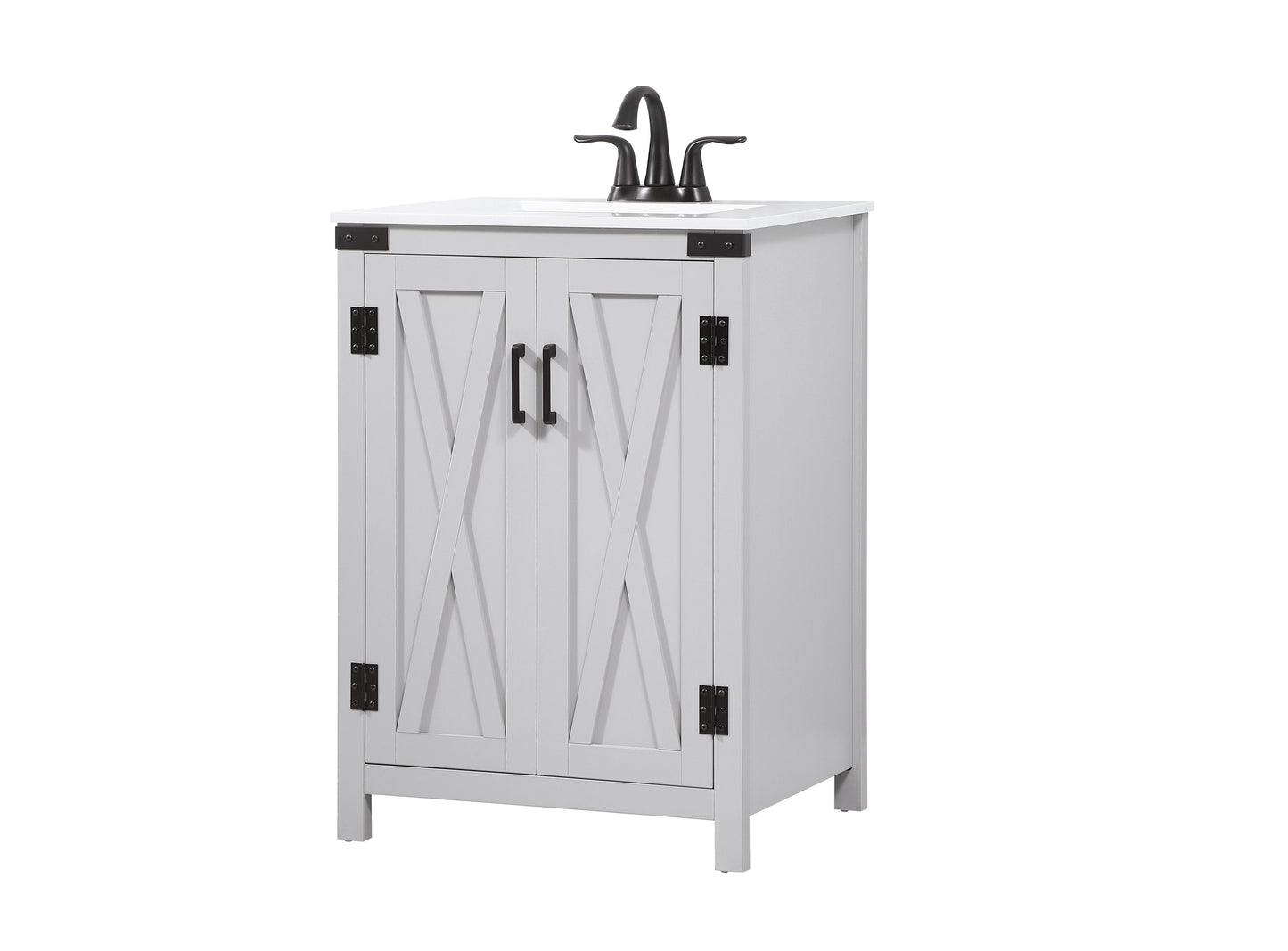 24 inch Single Bathroom Vanity in Grey - BC4702434GR