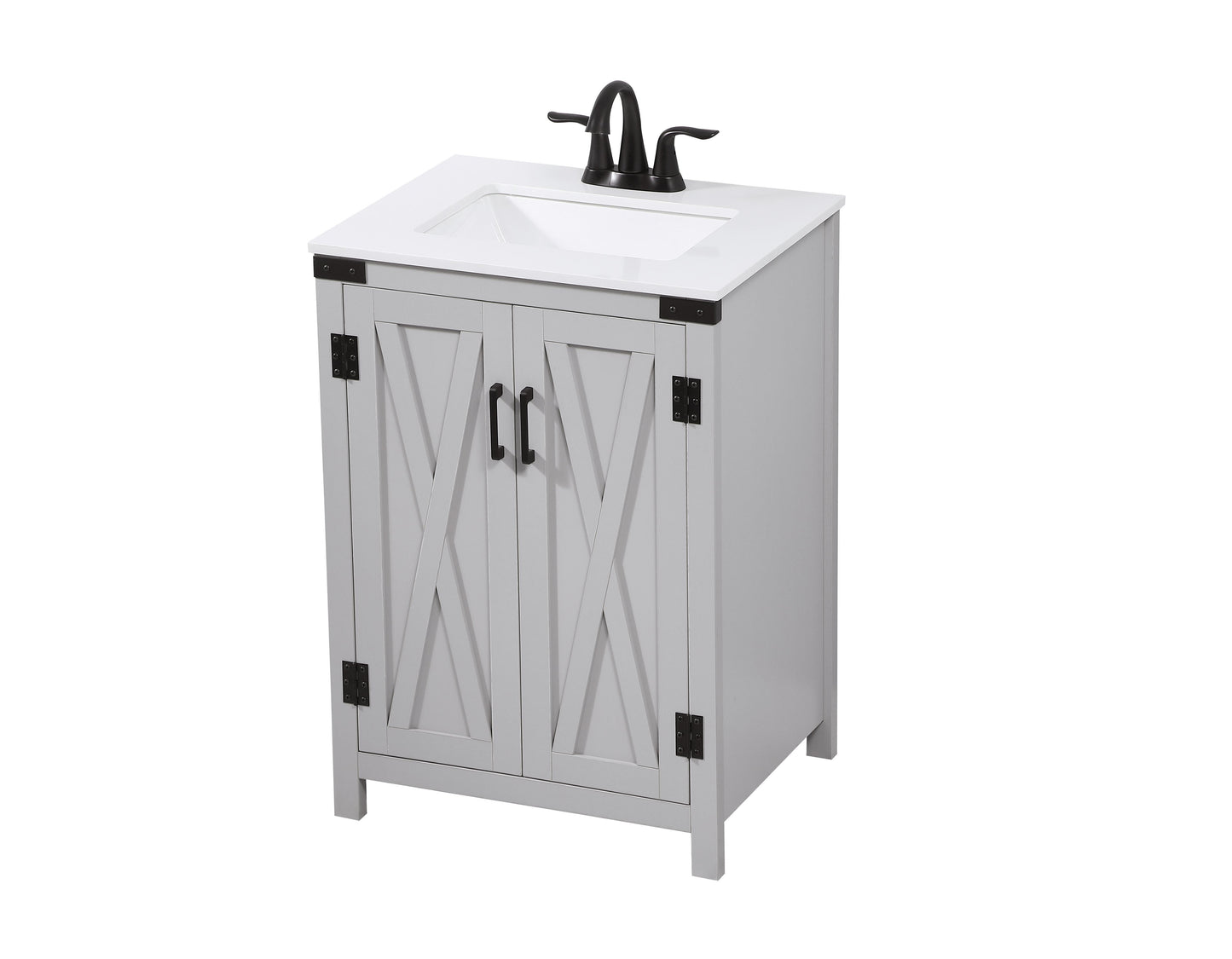 24 inch Single Bathroom Vanity in Grey - BC4702434GR