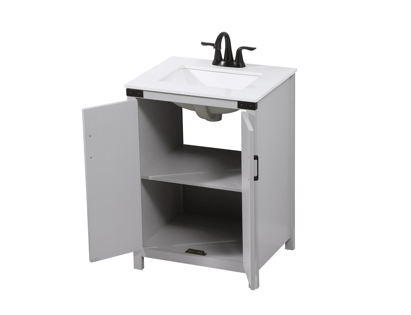 24 inch Single Bathroom Vanity in Grey - BC4702434GR