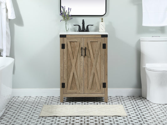 24 inch Single Bathroom Vanity in Natural Oak - BC4702434NT