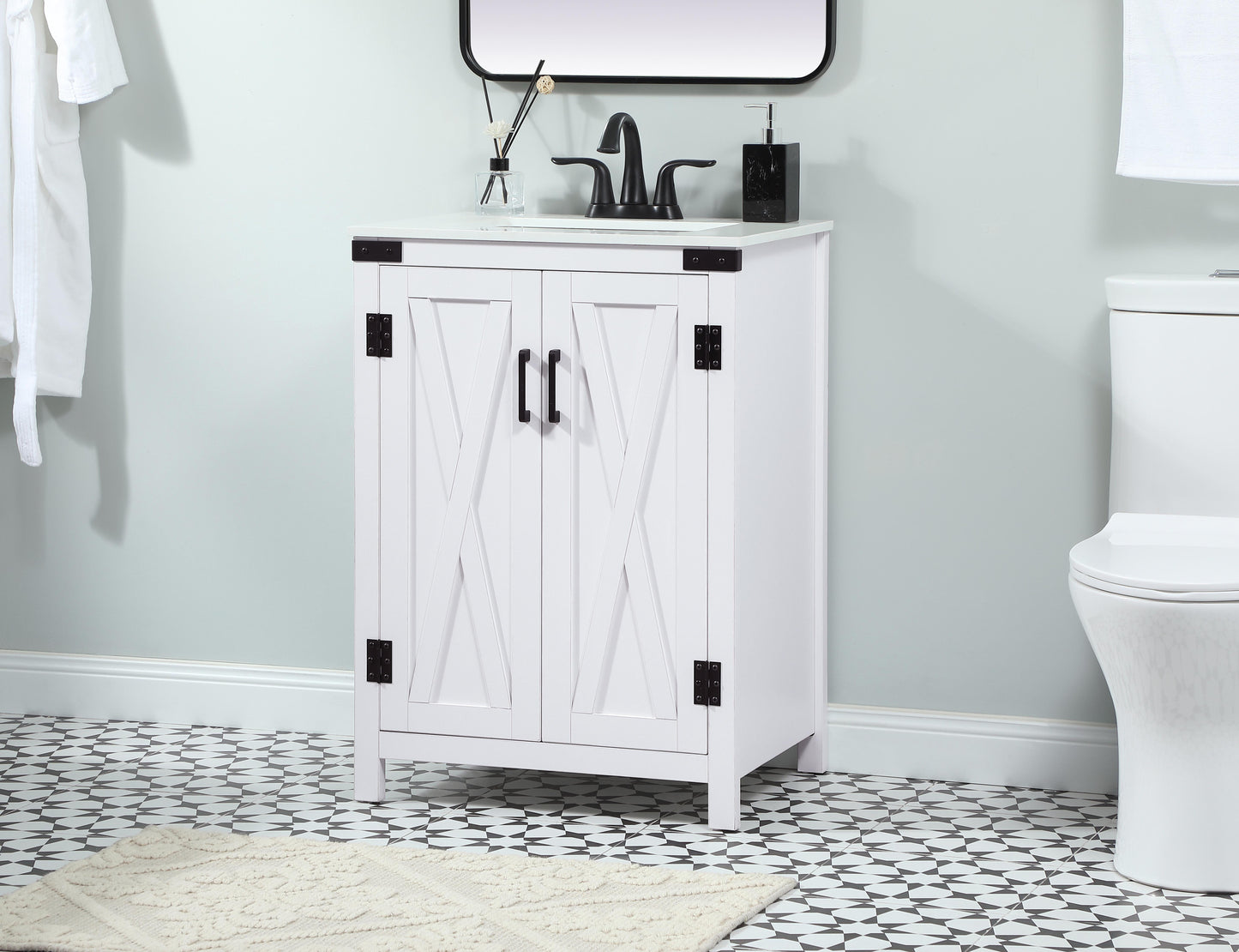 24 inch Single Bathroom Vanity in White - BC4702434WH