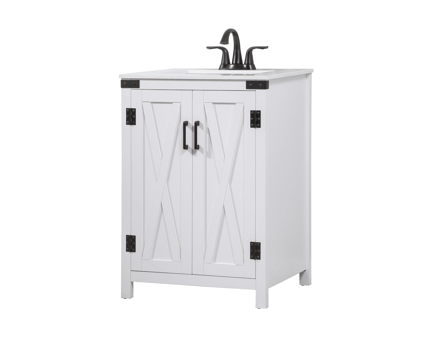 24 inch Single Bathroom Vanity in White - BC4702434WH