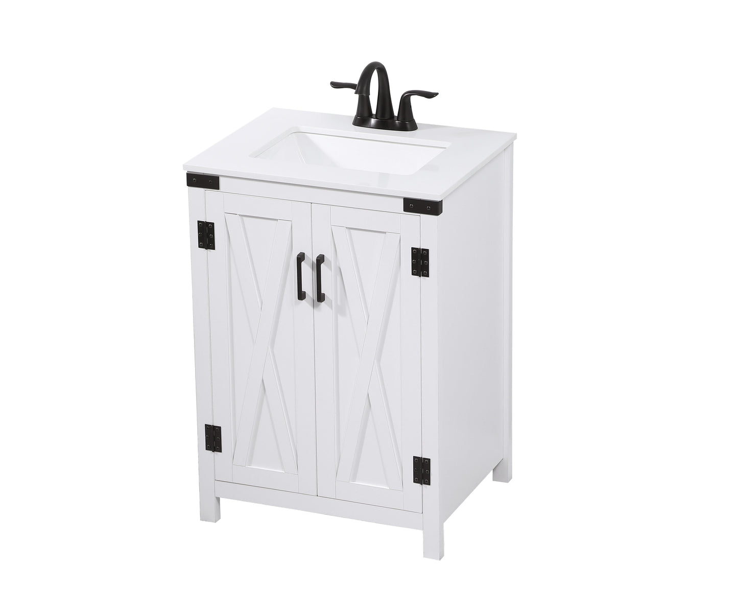 24 inch Single Bathroom Vanity in White - BC4702434WH