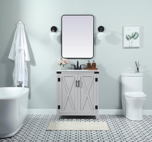 30 inch Single Bathroom Vanity in Grey - BC4703034GR