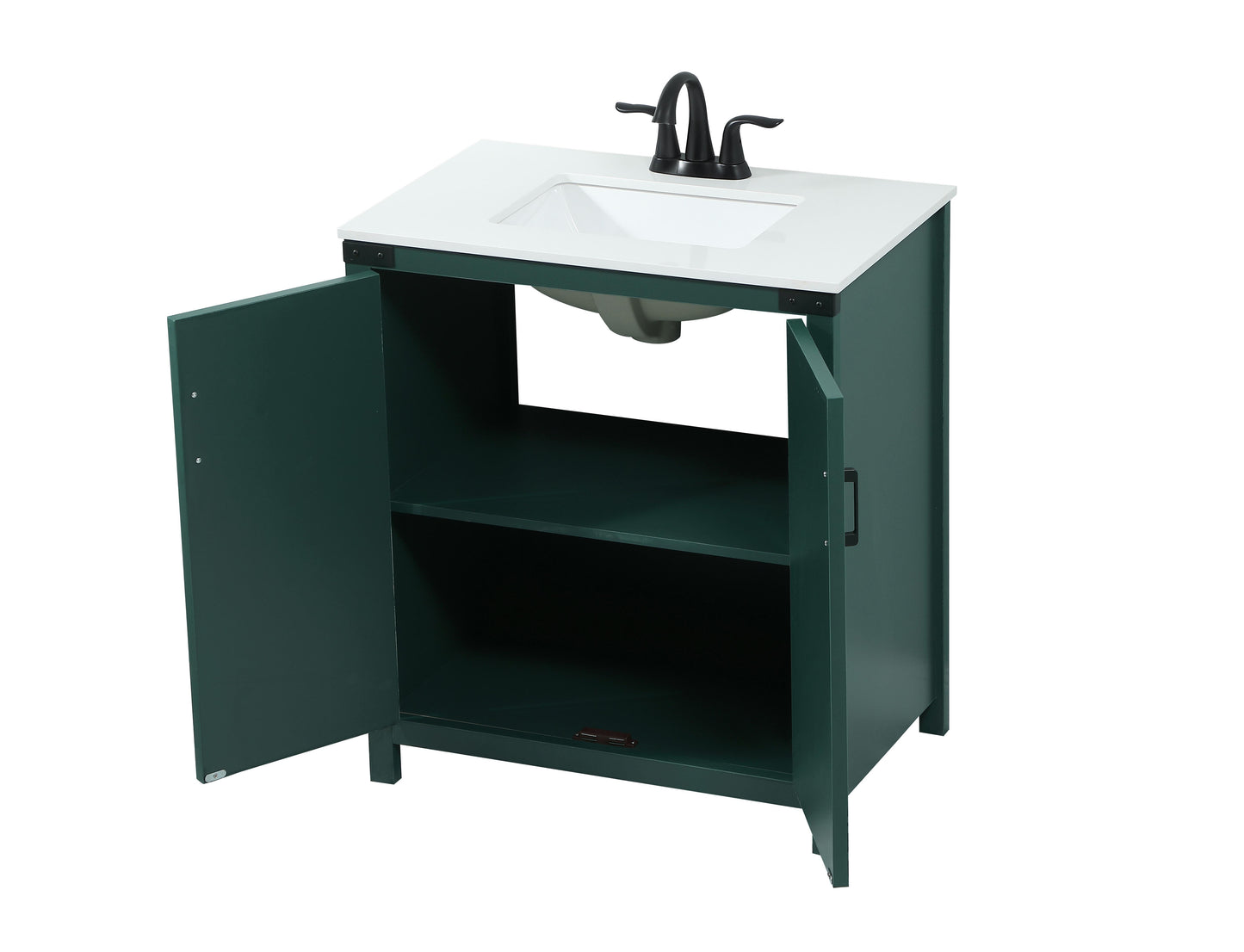 30 inch Single Bathroom Vanity in Green - BC4703034GN