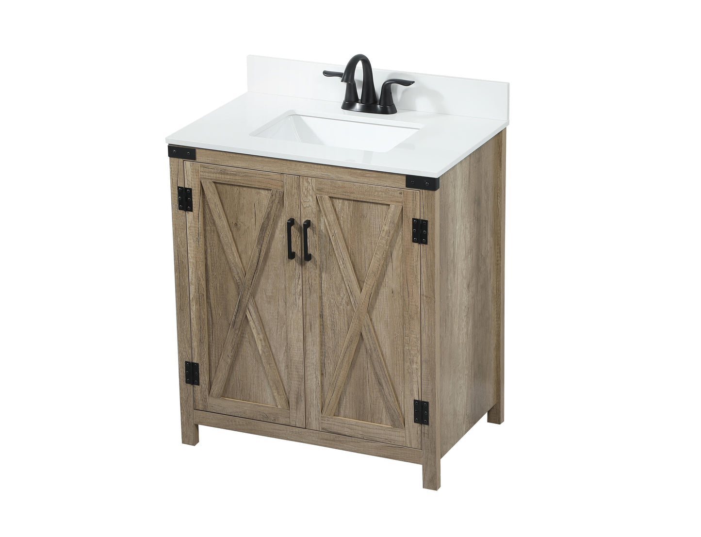 30 inch Single Bathroom Vanity in Natural Oak with backsplash - BC4703034NT-BS