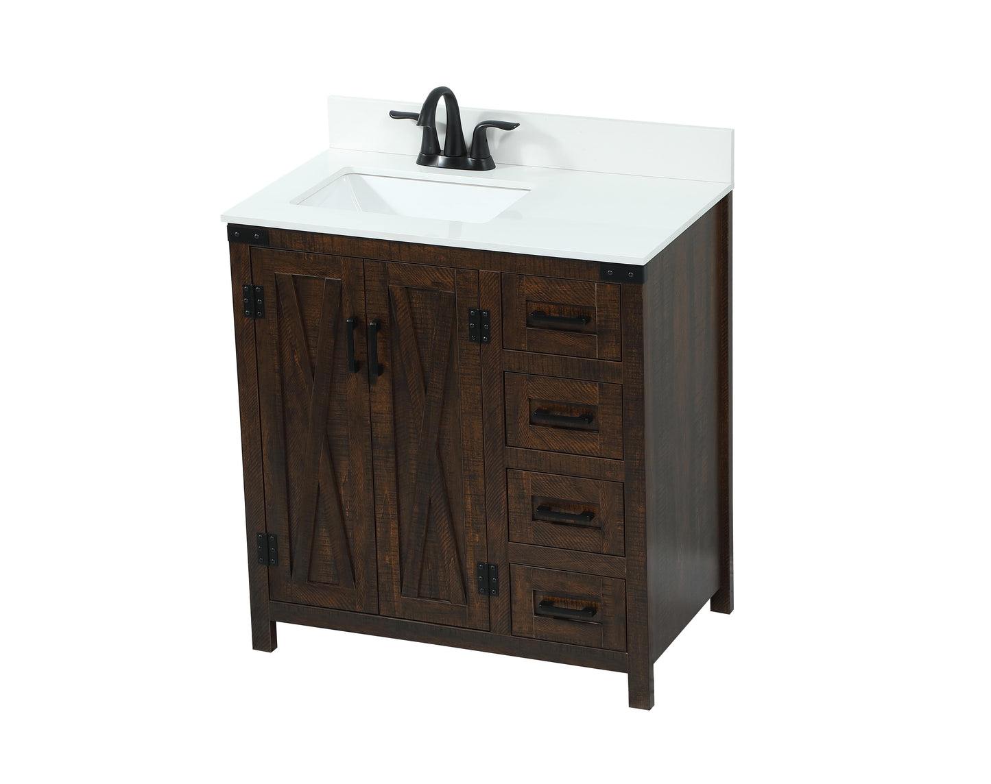 32 inch Single Bathroom Vanity in Expresso with backsplash - BC4703234EX-BS