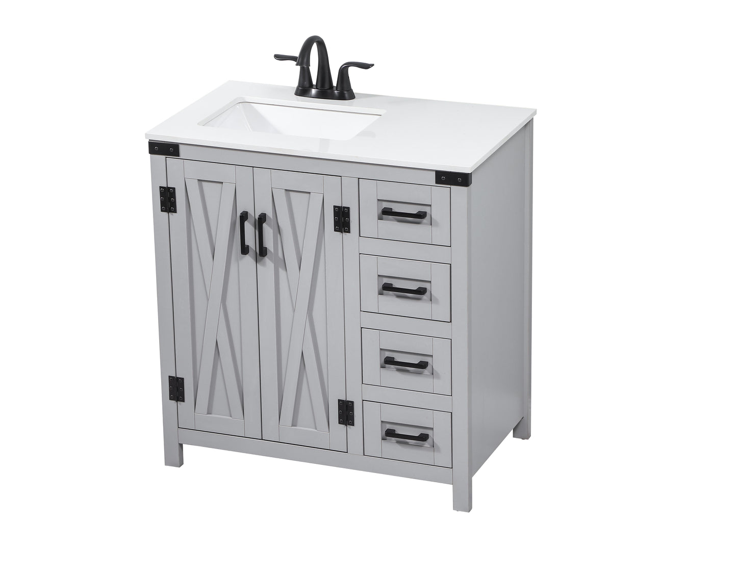 32 inch Single Bathroom Vanity in Grey - BC4703234GR