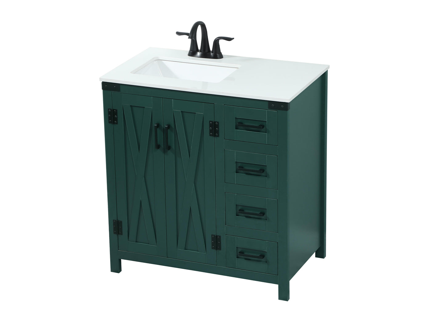 32 inch Single Bathroom Vanity in Green - BC4703234GN