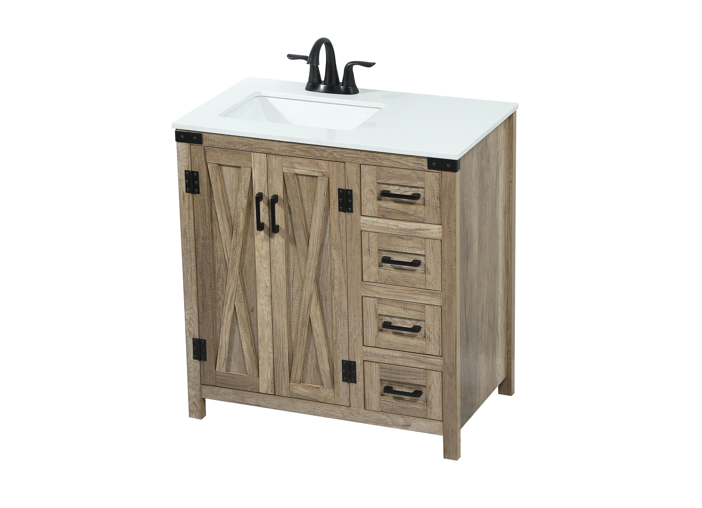 32 inch Single Bathroom Vanity in Natural Oak - BC4703234NT