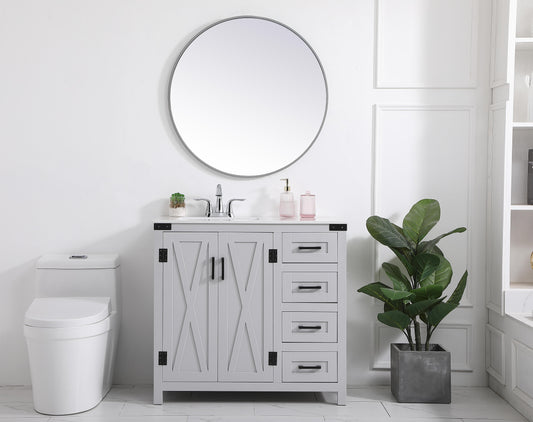 36 inch Bathroom Vanity in Grey - BC4703634GR