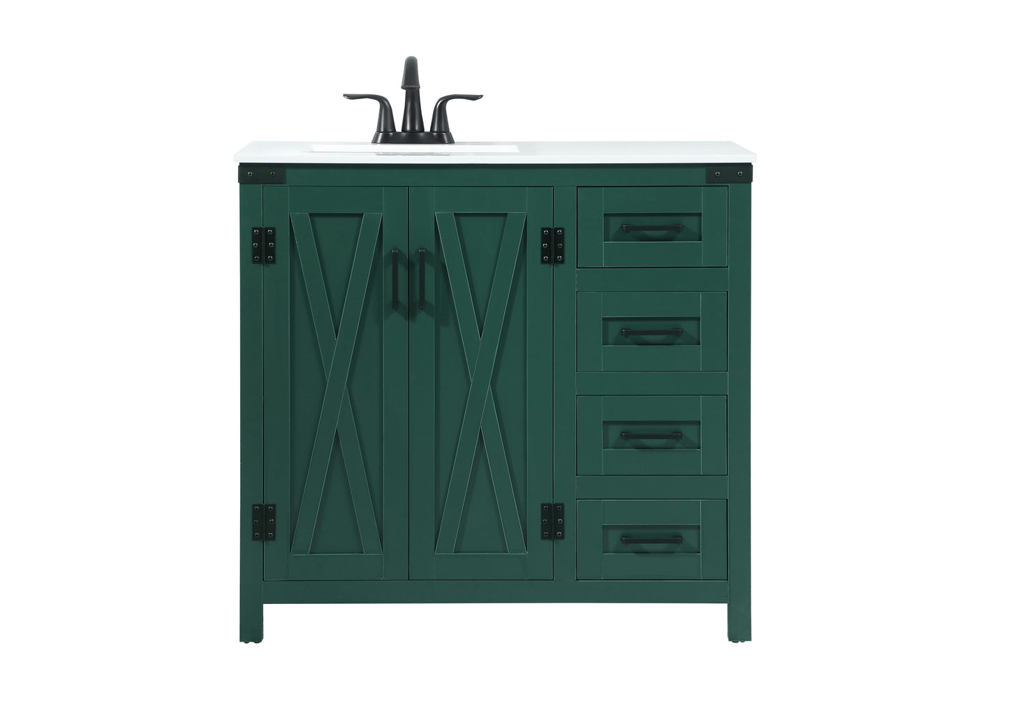 36 inch Single Bathroom Vanity in Green