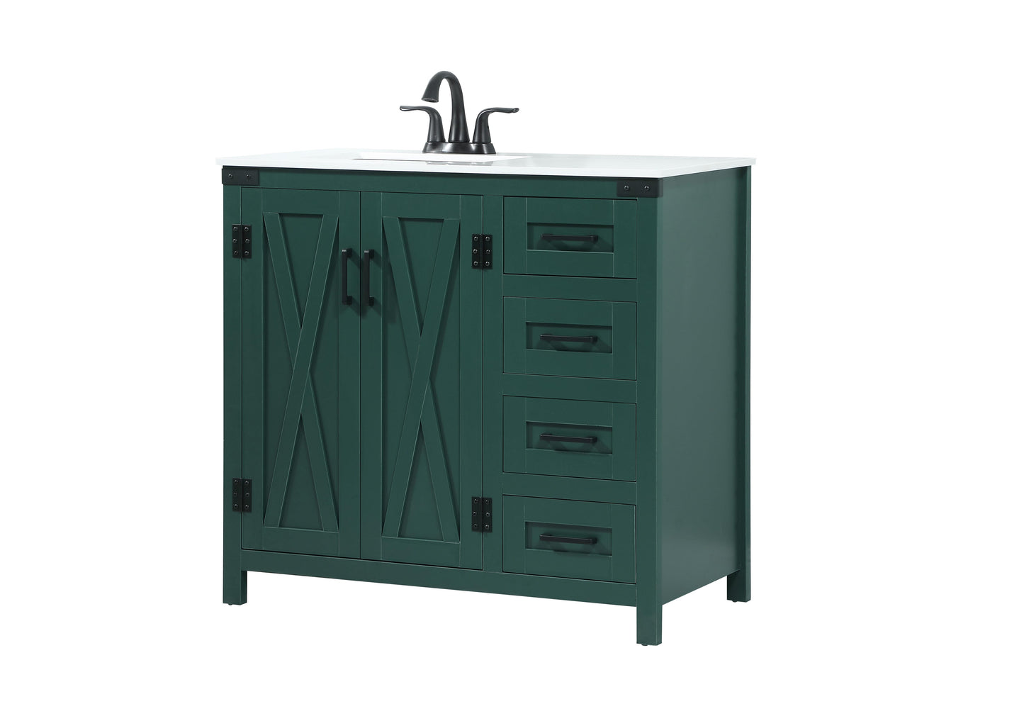 36 inch Single Bathroom Vanity in Green