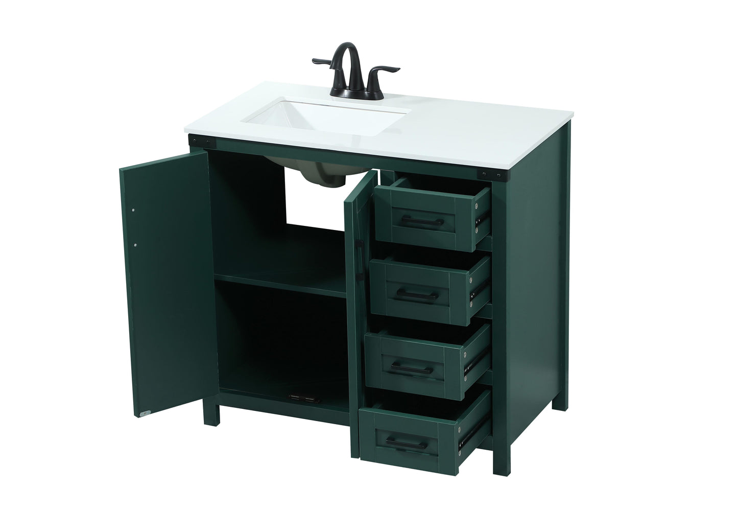 36 inch Single Bathroom Vanity in Green