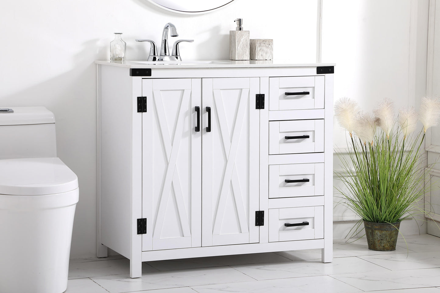 36 inch Bathroom Vanity in White