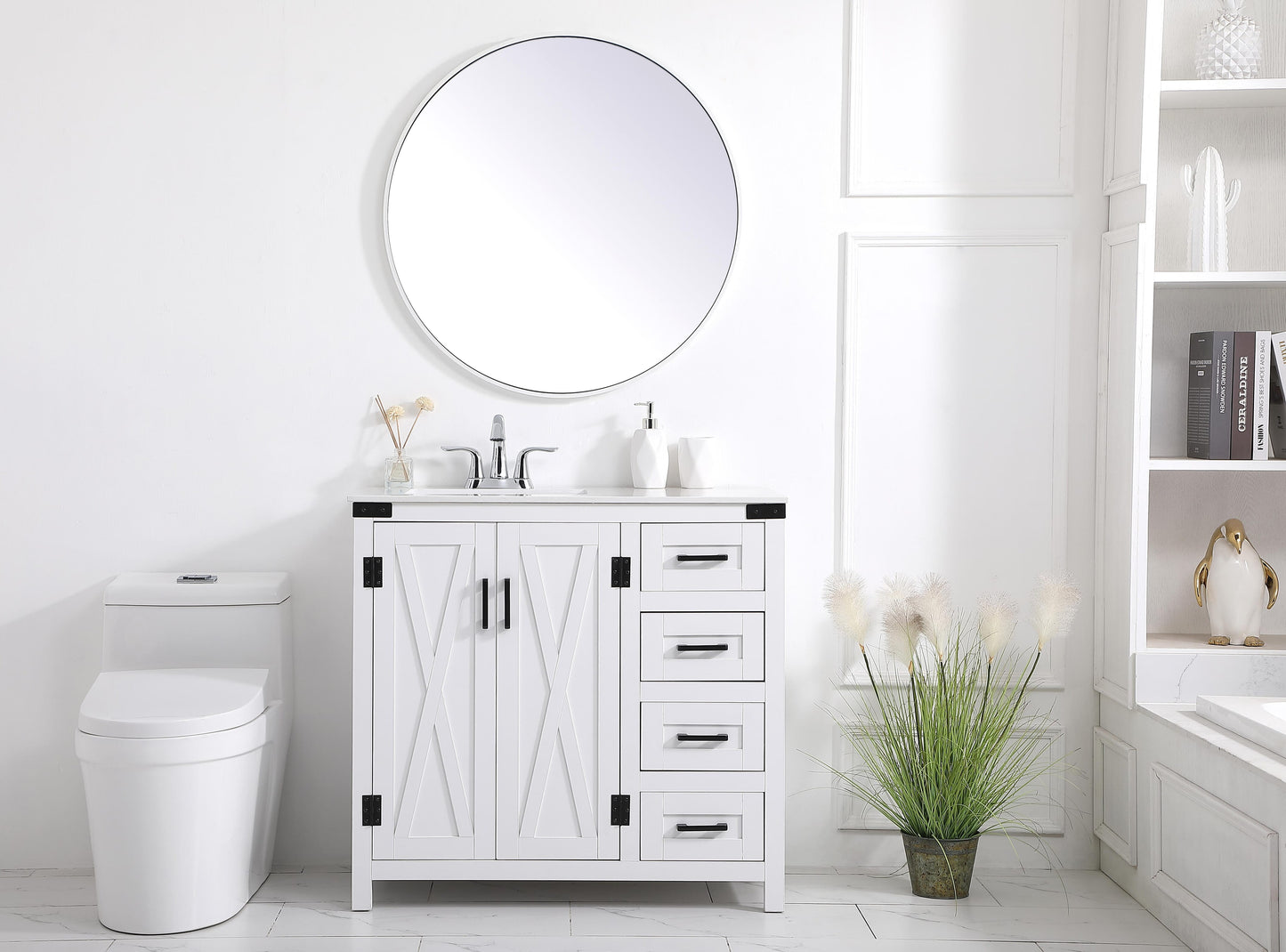 36 inch Bathroom Vanity in White