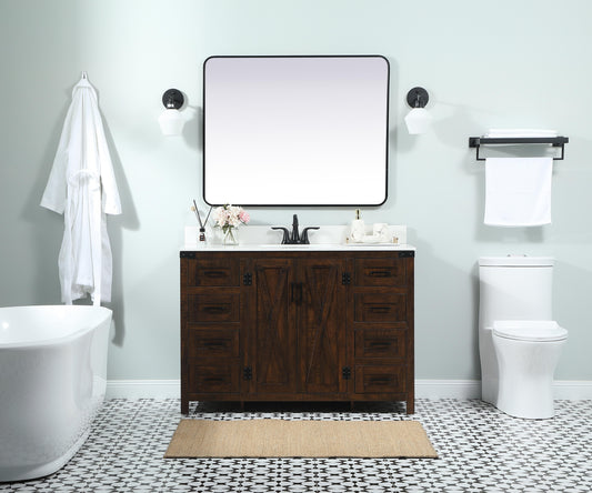 48 inch Single Bathroom Vanity in Expresso with backsplash