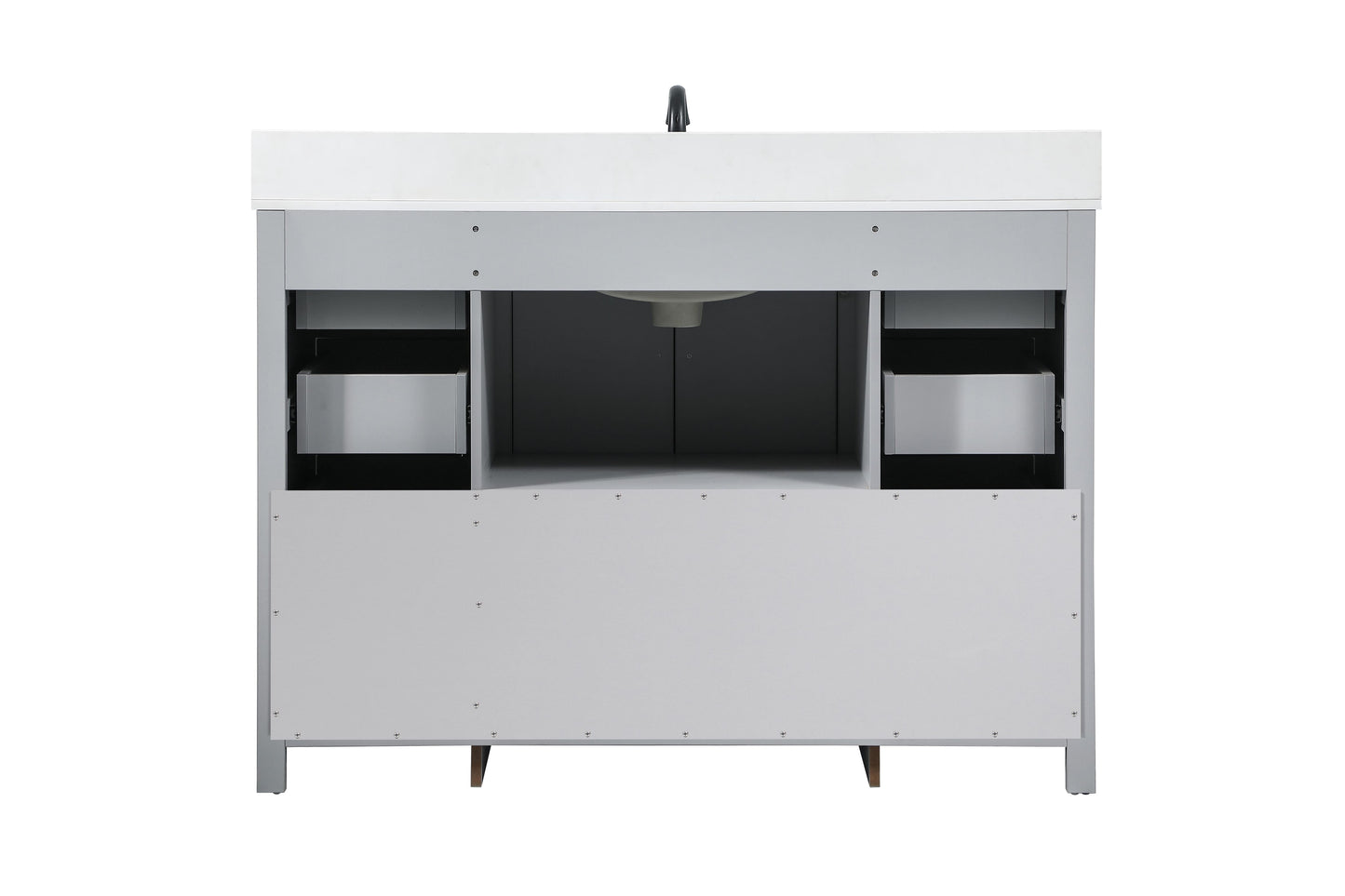 48 inch Single Bathroom Vanity in Grey with backsplash