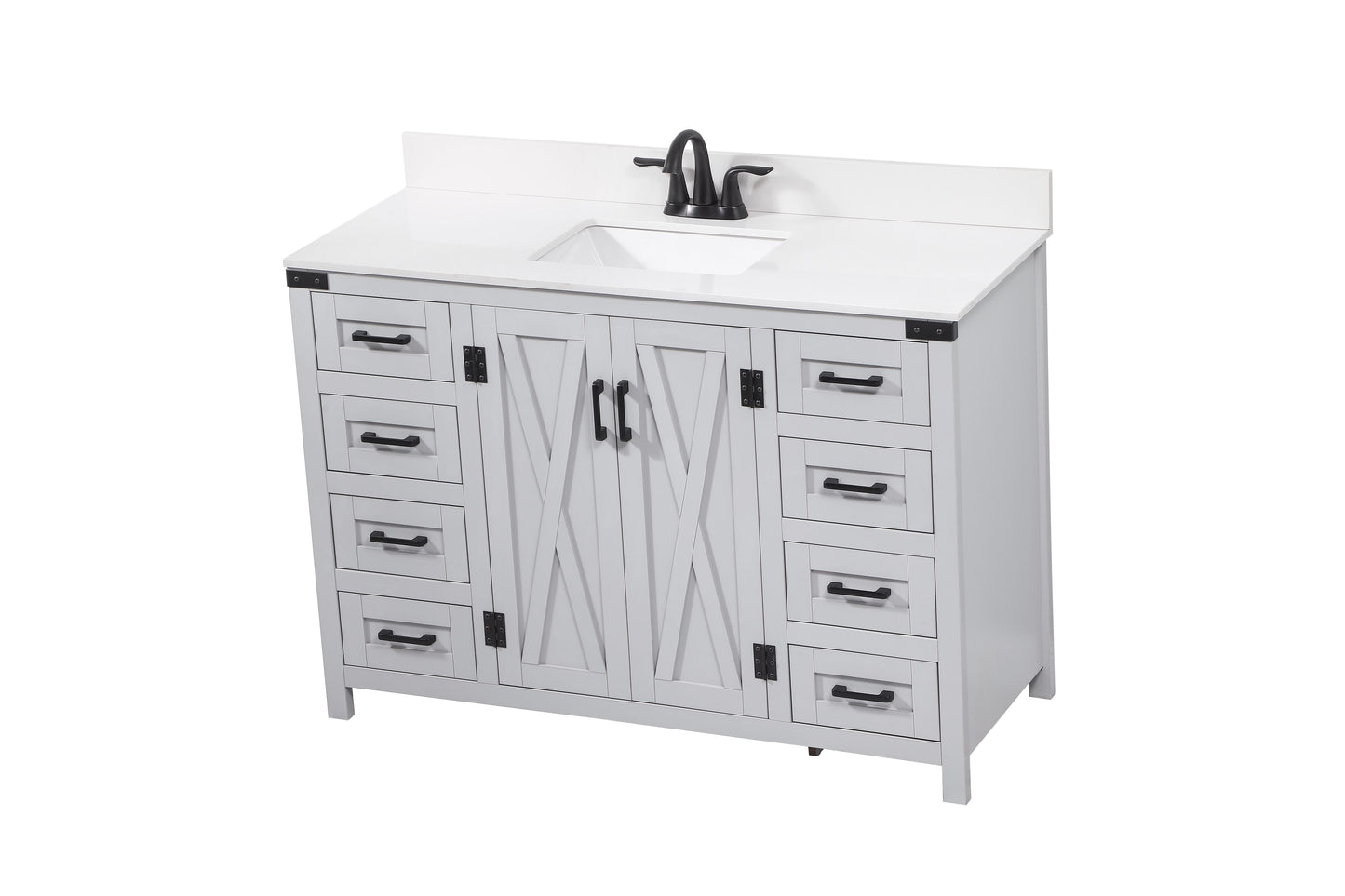 48 inch Single Bathroom Vanity in Grey with backsplash