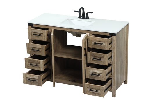 48 inch Single Bathroom Vanity in Natural Oak