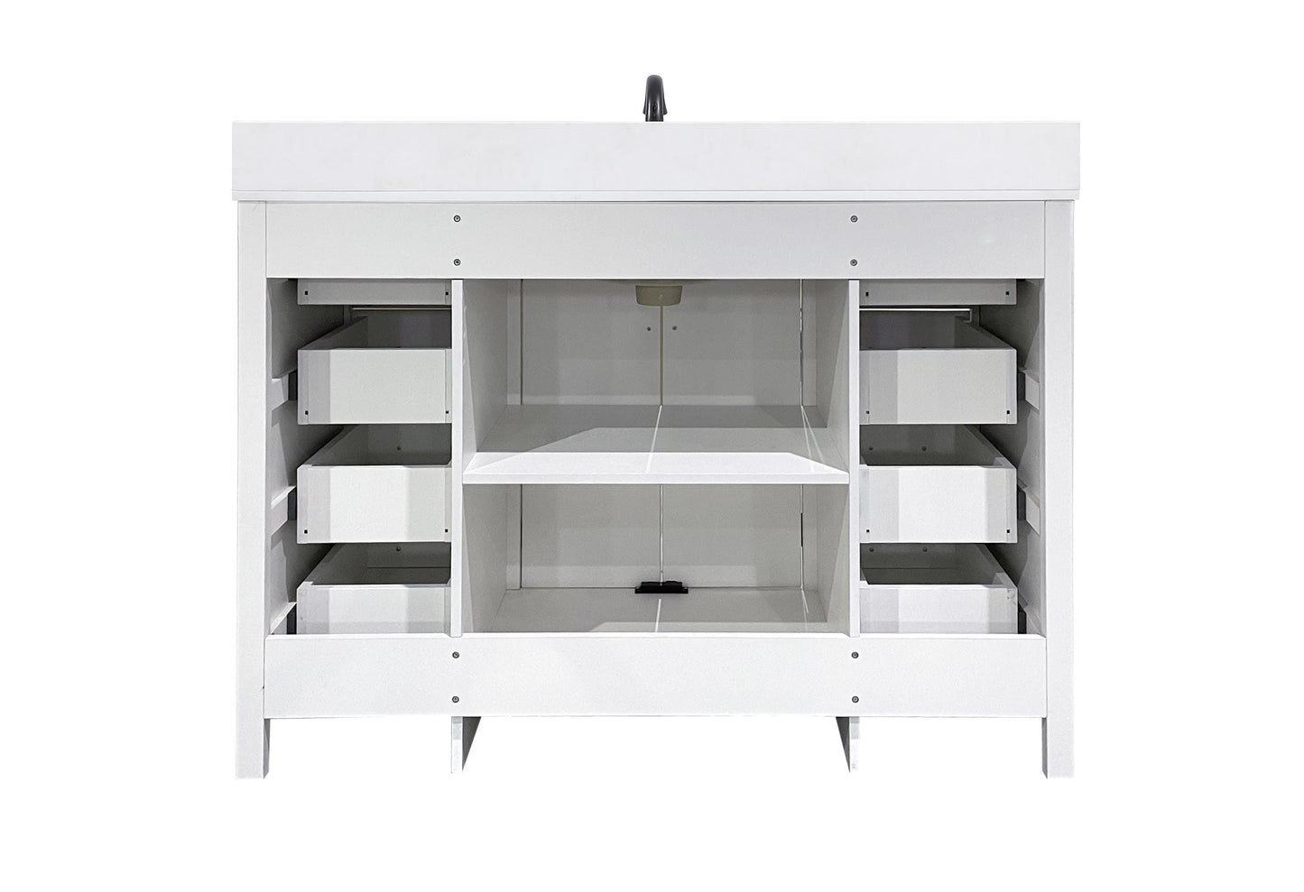 48 inch Single Bathroom Vanity in White with backsplash