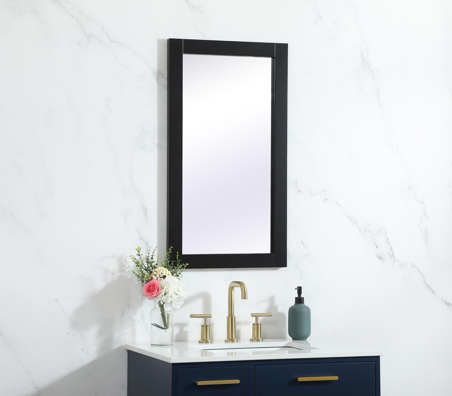 Envision, Aqua Vanity Mirror 18X32 Inch in, Modern, Black - MR3401832BK