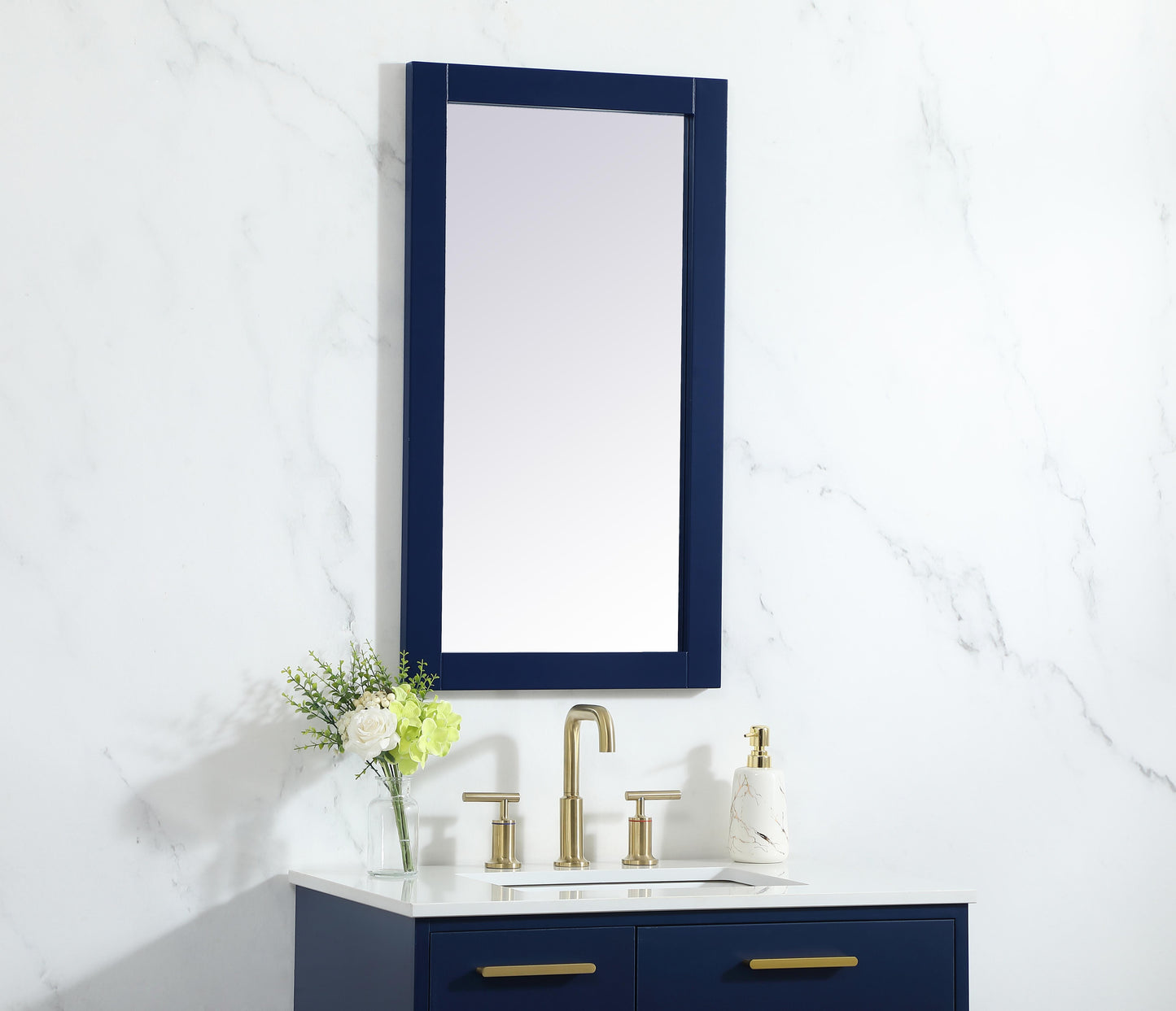 Envision, Aqua Vanity Mirror 18X32 Inch in, Modern, Blue - MR3401832BL