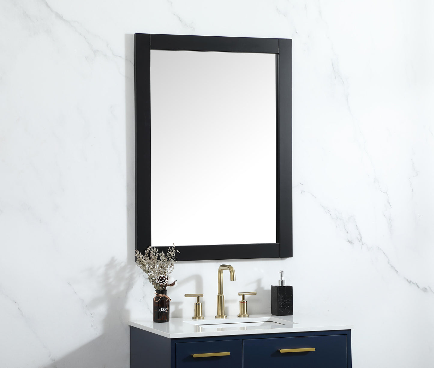 Envision, Aqua Vanity Mirror 27X36 Inch in, Modern, Black - MR3402736BK