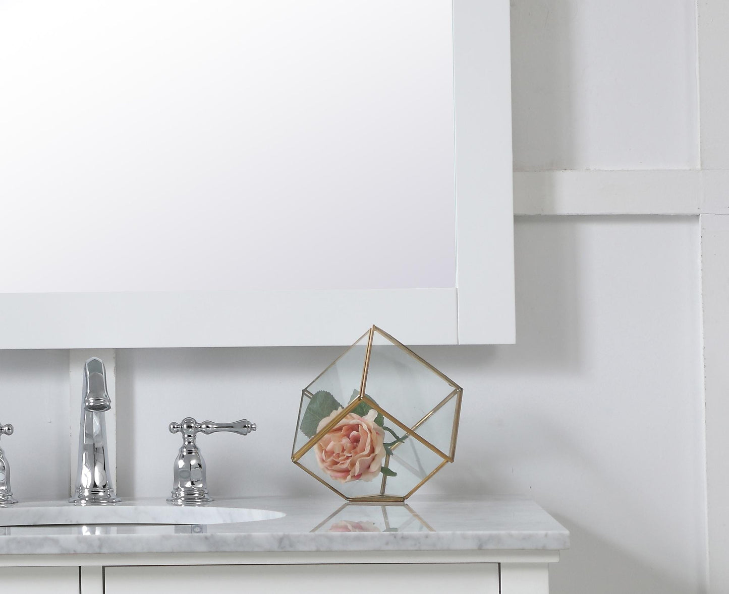 Envision, Aqua Rectangle Vanity Mirror 48 Inch in, Contemporary, White - MR3404836WH